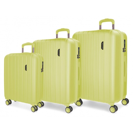 MOVEM Wood Yellow, Sada luxusních ABS cestovních kufrů, 75cm/65cm/55cm, 531846B