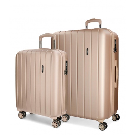 MOVOM Wood Champagne, Sada luxusných ABS cestovných kufrov, 65cm/55cm, 5318965
