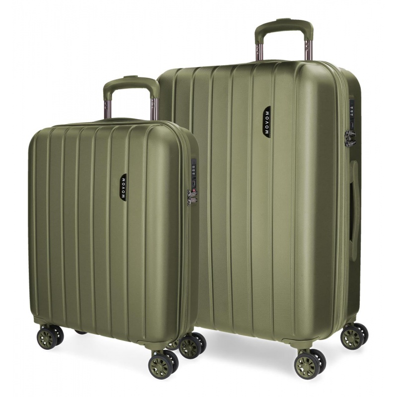 MOVOM Wood Khaki, Sada luxusných ABS cestovných kufrov, 65cm/55cm, 531896A MOVOM Wood Khaki, Sada luxusných ABS cestovných kufrov, 65cm/55cm, 531896A