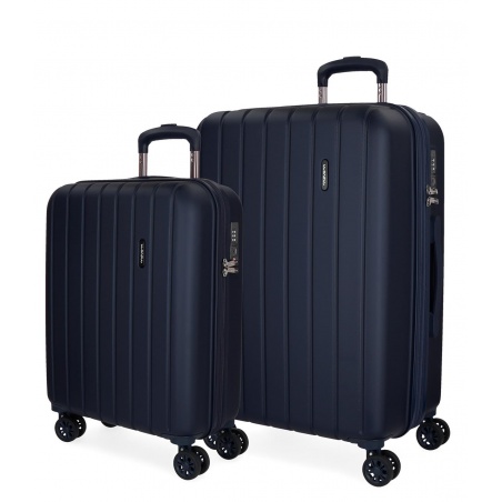 MOVOM Wood Navy Blue, Sada luxusných ABS cestovných kufrov, 65cm/55cm, 5318964