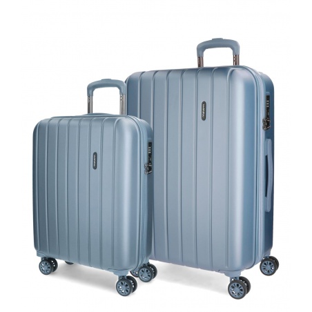 MOVOM Wood Steel Blue, Sada luxusných ABS cestovných kufrov, 65cm/55cm, 5318963