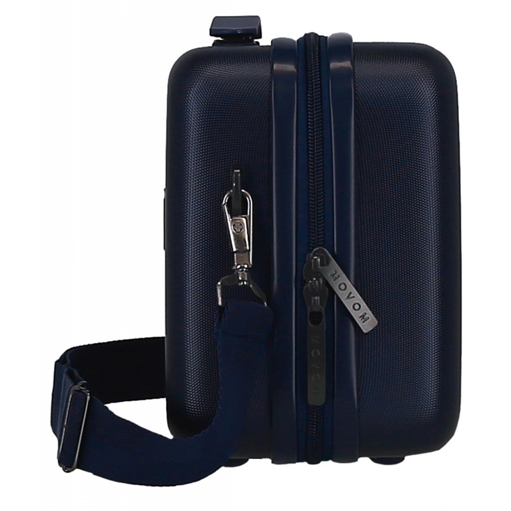 Kozmetický kufrík MOVOM Wood Navy Blue – cestovný ABS príručný kufrík 9L