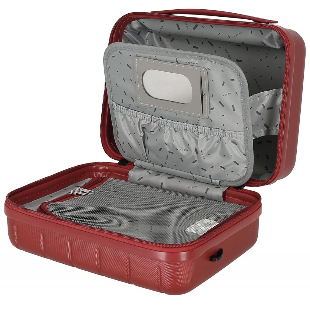 MOVOM Wood Red, Cestovný kozmetický príručný kufrík, 21x29x15cm, 9L, 5313966