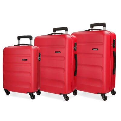ROLL ROAD Flex Red, Sada ABS cestovních kufrů, 55-65-75cm, 5849464
