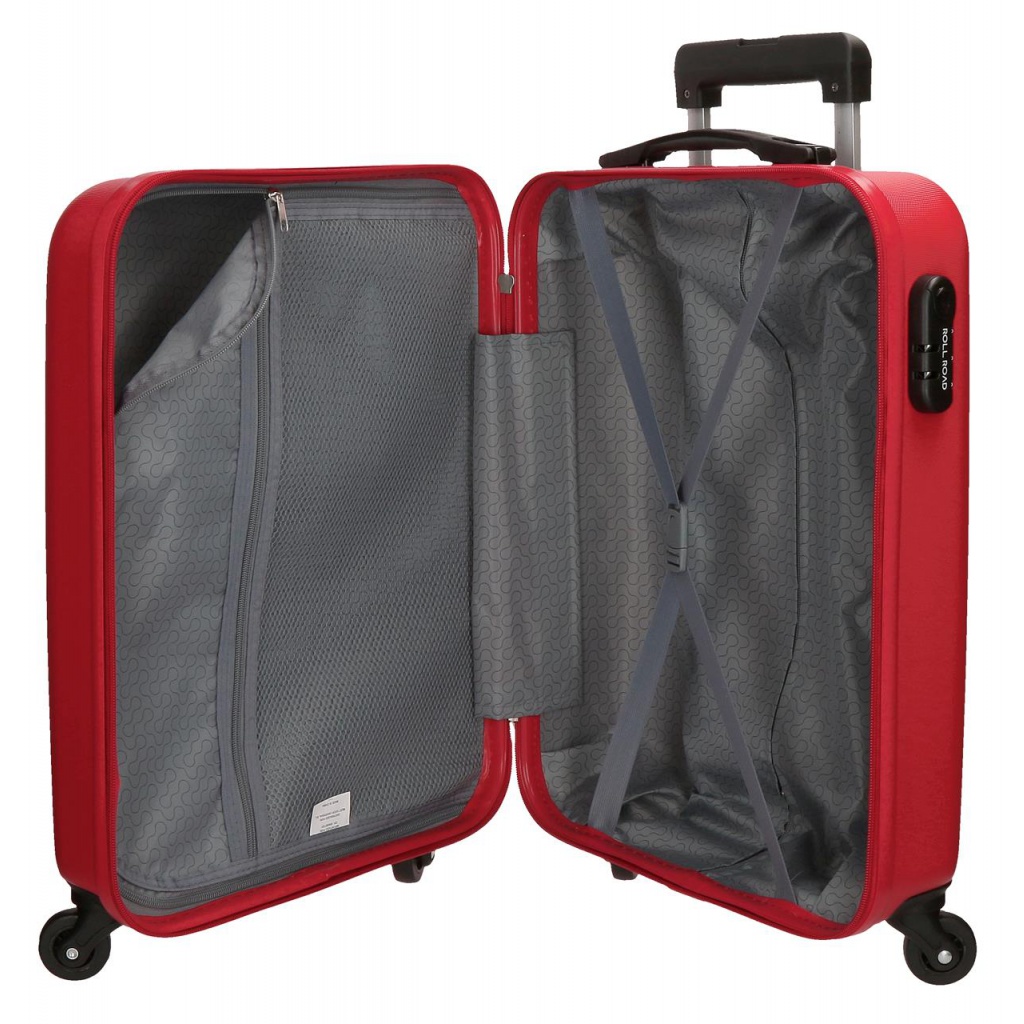 ROLL ROAD Flex Red, ABS Cestovný kufor, 55x38x20cm, 35L – červený kufor