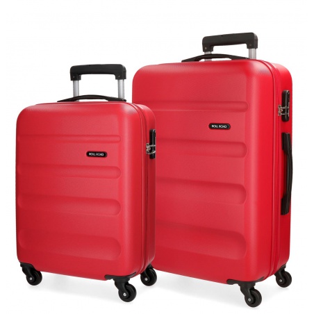 ROLL ROAD Flex Red, Sada ABS cestovních kufrů, 55-65cm, 5849564