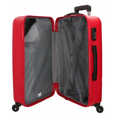 ROLL ROAD Flex Red, Sada ABS cestovních kufrů, 55-65cm, 5849564 ROLL ROAD Flex Red, Sada ABS cestovních kufrů, 55-65cm, 5849564