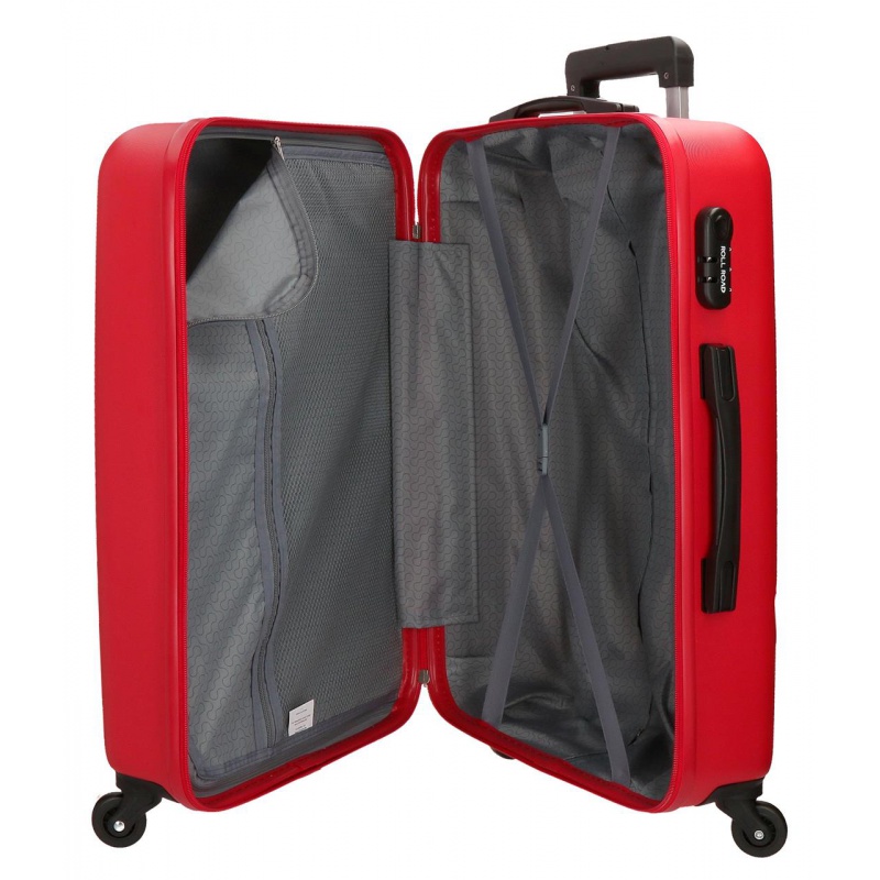 ROLL ROAD Flex Red, Sada ABS cestovních kufrů, 55-65cm, 5849564 ROLL ROAD Flex Red, Sada ABS cestovních kufrů, 55-65cm, 5849564