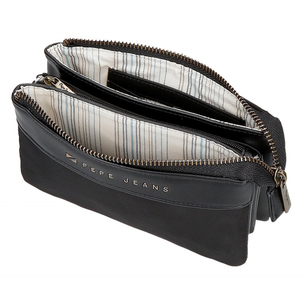 Pepe Jeans Morgan Black - Tříkomorová peněženka, 7924331