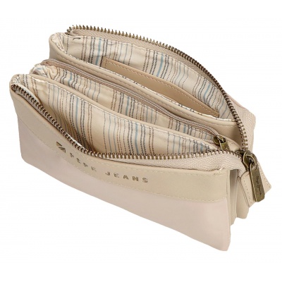 Pepe Jeans Morgan Beige - Tříkomorová peněženka, 7924333 Pepe Jeans Morgan Beige - Tříkomorová peněženka, 7924333