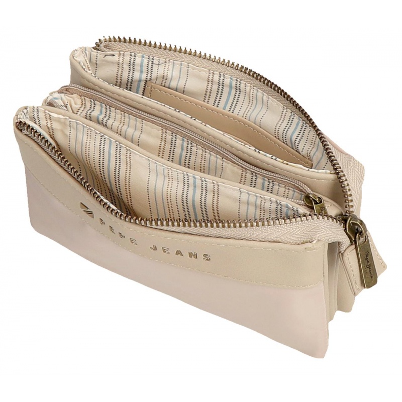 Pepe Jeans Morgan Beige - Tříkomorová peněženka, 7924333 Pepe Jeans Morgan Beige - Tříkomorová peněženka, 7924333