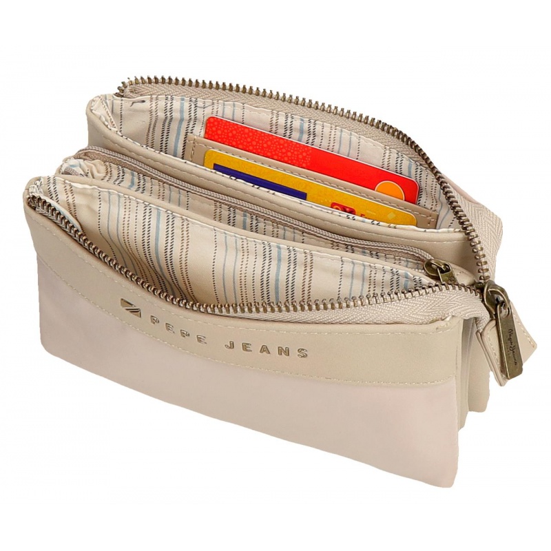Pepe Jeans Morgan Beige - Tříkomorová peněženka, 7924333 Pepe Jeans Morgan Beige - Tříkomorová peněženka, 7924333
