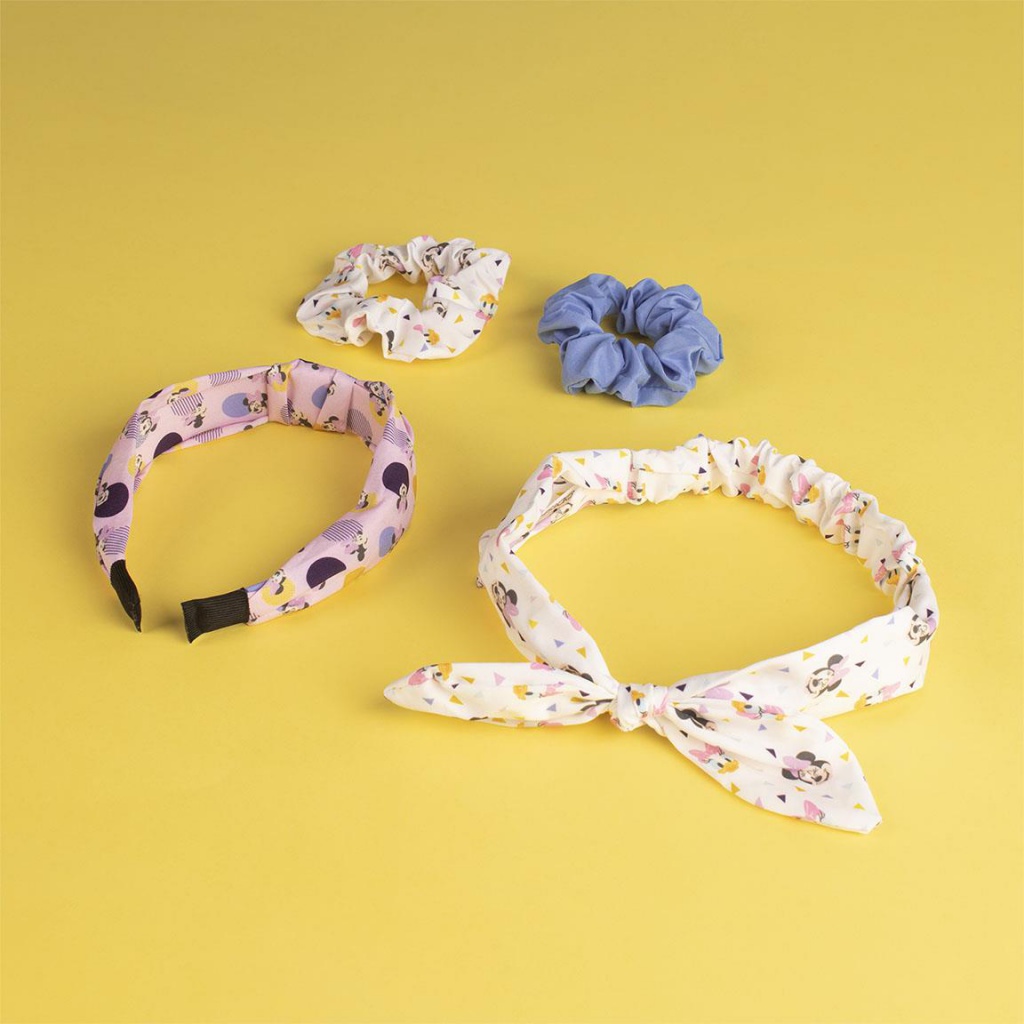 Beauty set MINNIE MOUSE 4ks (čelenky, scrunchie gumičky), 2500001945