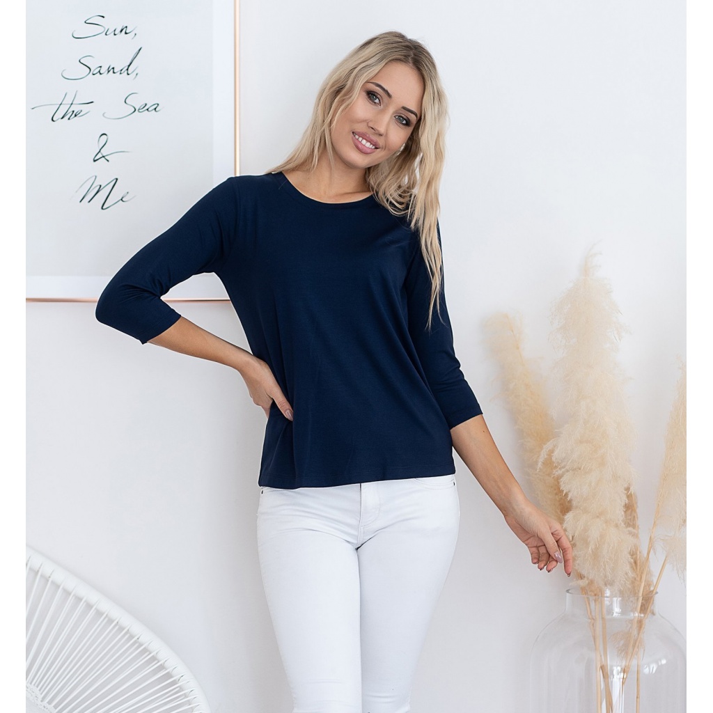 Dámsky top s 3/4 rukávom Giovanna - Color : Navy Blue