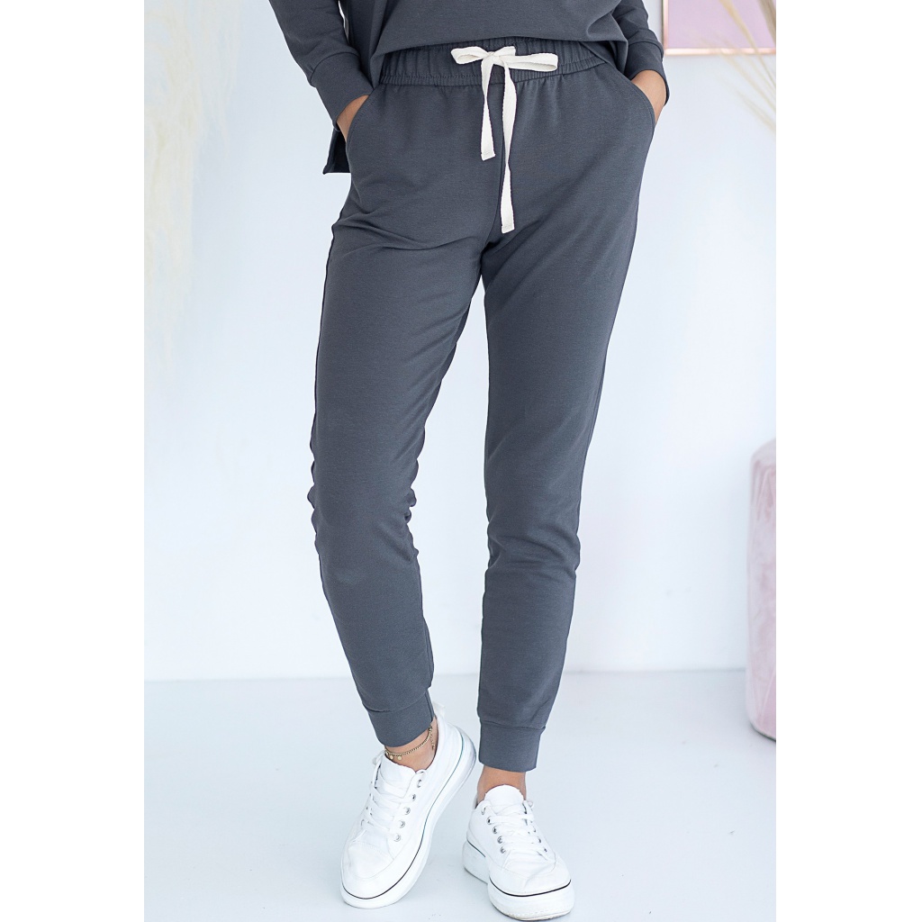 Dámske teplákové nohavice Mia - Color : Fumo