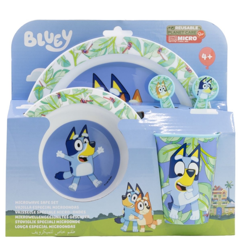 Detský jedálenský set Bluey 5-dielny – BPA free riad pre deti