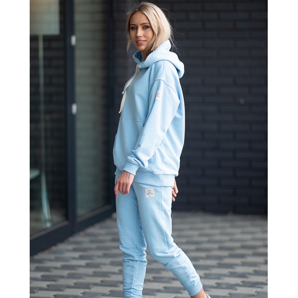 Dámská tepláková mikina hoody Alex - Color : Baby Blue