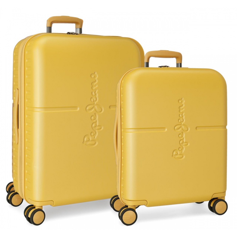 PEPE JEANS Highlight Ochre, Sada luxusných ABS cestovných kufrov 70cm/55cm, 7689523 PEPE JEANS Highlight Ochre, Sada luxusných ABS cestovných kufrov 70cm/55cm, 7689523