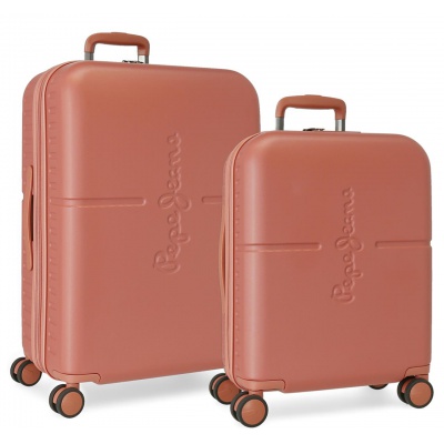 PEPE JEANS Highlight Terracota, Sada luxusních ABS cestovních kufrů 70cm/55cm, 7689526 PEPE JEANS Highlight Terracota, Sada luxusních ABS cestovních kufrů 70cm/55cm, 7689526