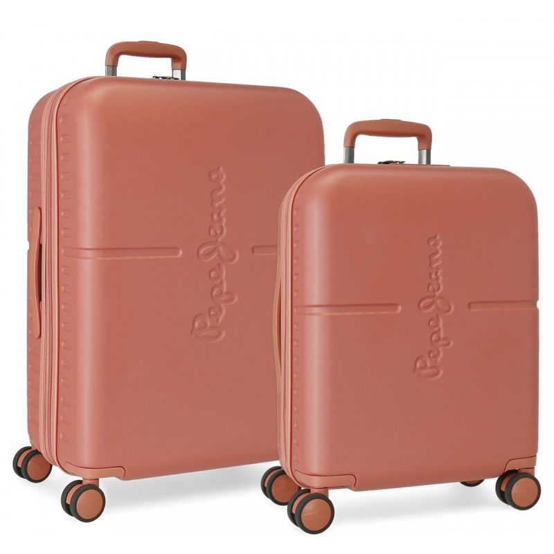 PEPE JEANS Highlight Terracota, Sada luxusních ABS cestovních kufrů 70cm/55cm, 7689526 PEPE JEANS Highlight Terracota, Sada luxusních ABS cestovních kufrů 70cm/55cm, 7689526