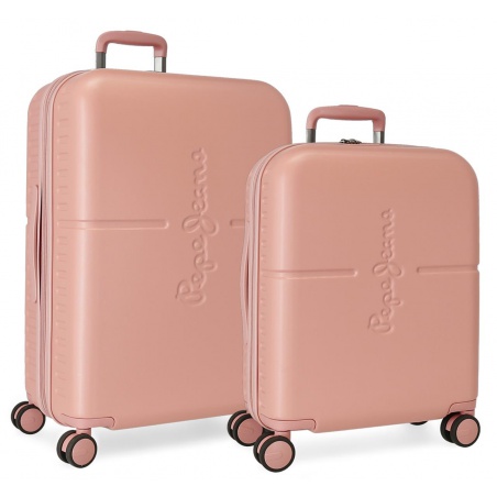 PEPE JEANS Highlight Rosa Claro, Sada luxusních ABS cestovních kufrů 70cm/55cm, 7689524