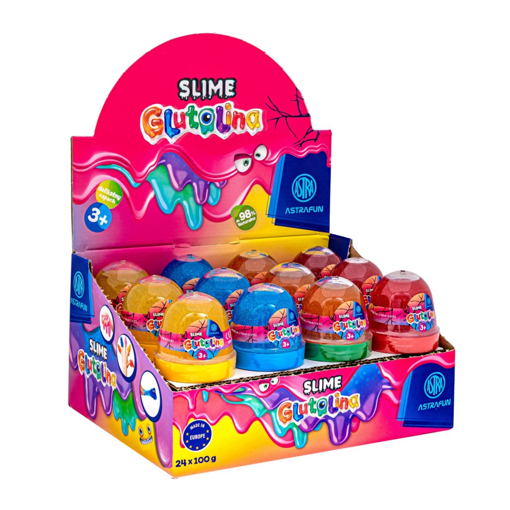 AstraFUN, Zábavná antistresová hmota Glutolina Slime, mix barev, 100g, 336122003