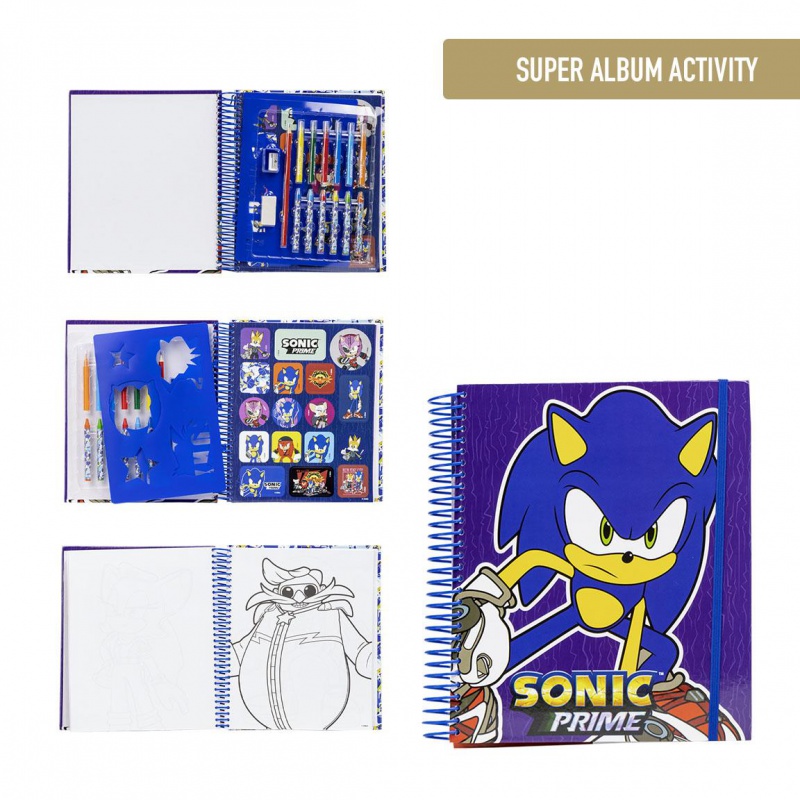 Kreatívny set Ježko Sonic – omaľovánky, voskovky, fixky ✓