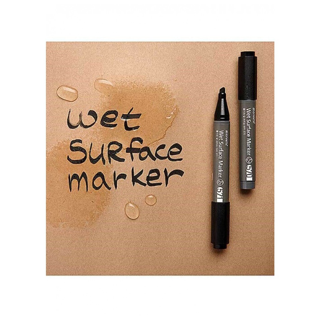 MONAMI Permanentný popisovač na mokré povrchy,Wet Surface,  2mm, Čierny
