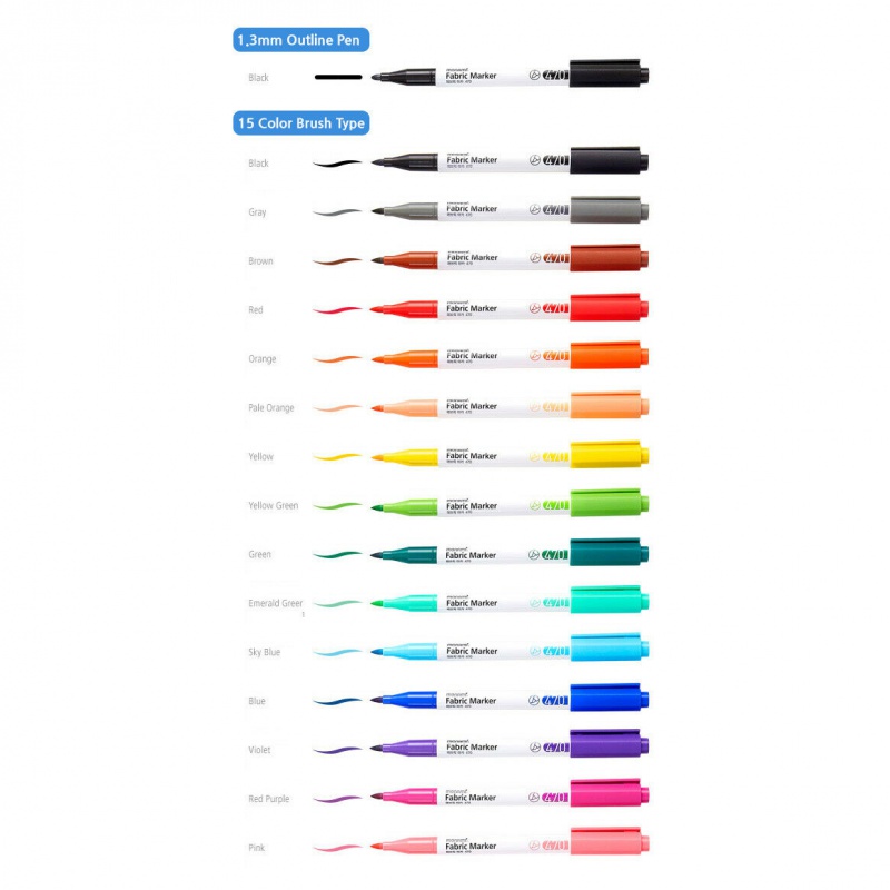 MONAMI Sada popisovačů na textil FABRIC MARKER 470, 15+1ks MONAMI Sada popisovačů na textil FABRIC MARKER 470, 15+1ks