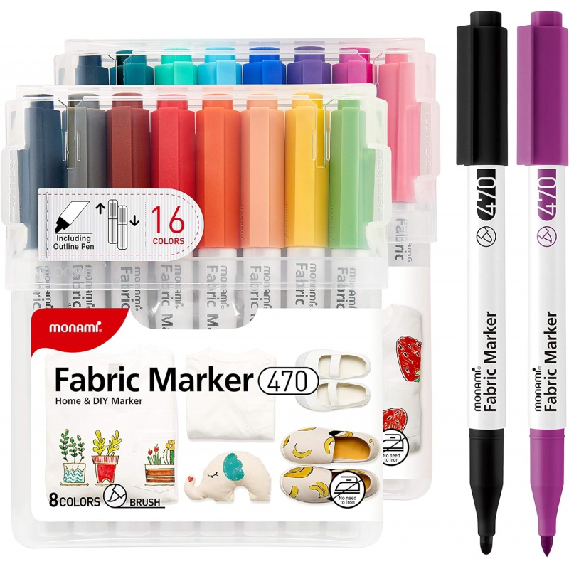 Sada popisovačov na textil Monami FABRIC MARKER 470, 15+1ks Sada popisovačov na textil Monami FABRIC MARKER 470, 15+1ks