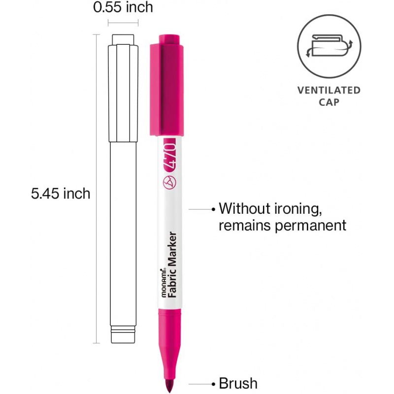 MONAMI Sada popisovačů na textil FABRIC MARKER 470, Pastel 8ks, 20500055260 MONAMI Sada popisovačů na textil FABRIC MARKER 470, Pastel 8ks, 20500055260