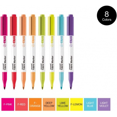 MONAMI Sada popisovačů na textil FABRIC MARKER 470, Pastel 8ks, 20500055260 MONAMI Sada popisovačů na textil FABRIC MARKER 470, Pastel 8ks, 20500055260