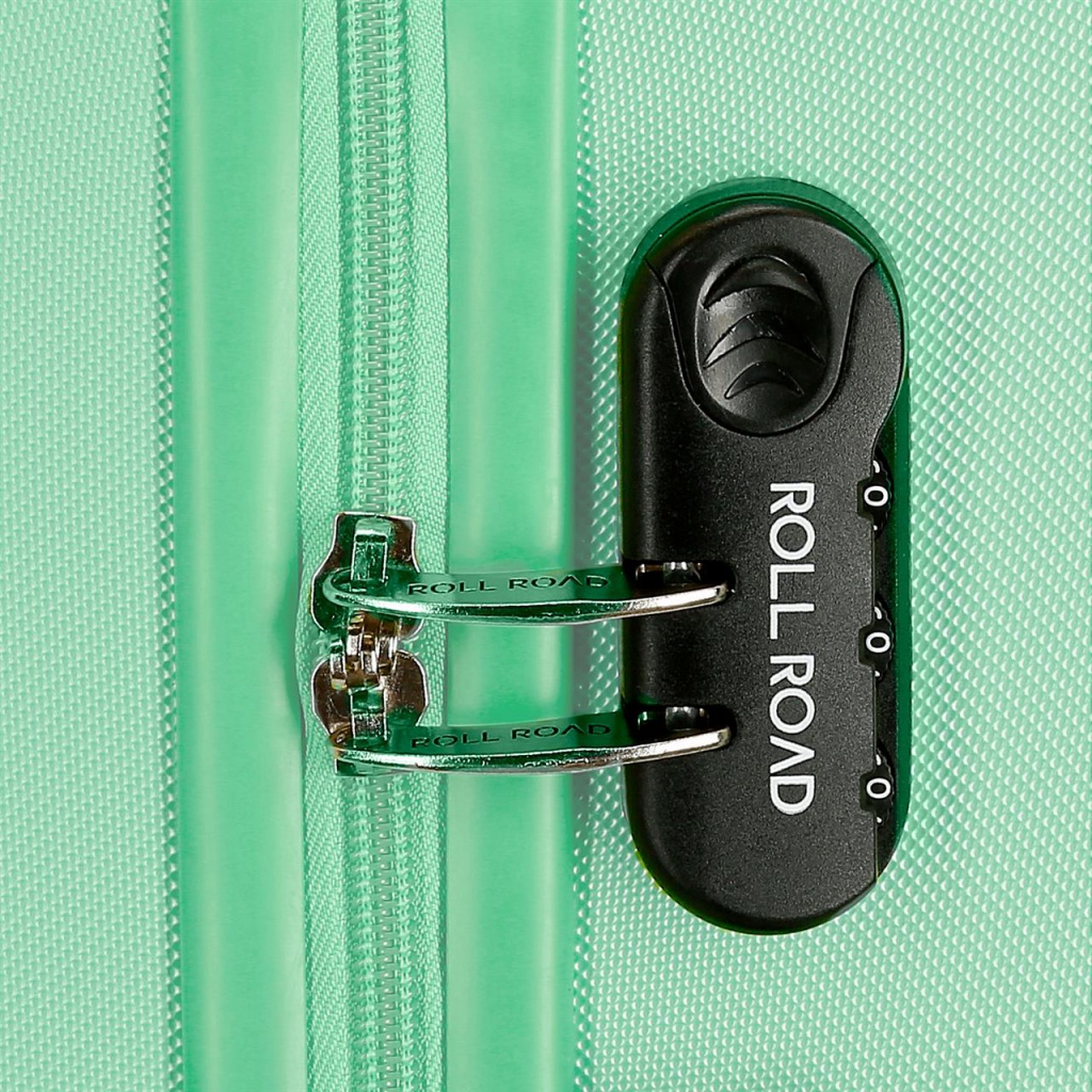 ROLL ROAD Flex Turquesa, ABS Cestovný kufor 65x46x23cm, 56L – stredný kufor s otočnými kolieskami a číselným zámkom