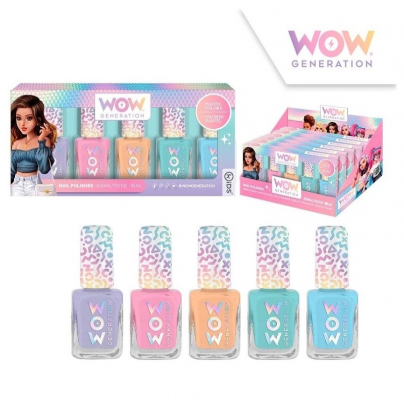 Sada piatich pastelových lakov na nechty WOW, WOW00018 Sada piatich pastelových lakov na nechty WOW, WOW00018