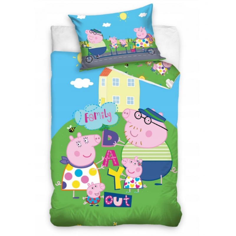Bavlnené obliečky do postieľky Peppa Pig, 100/135+60/40, PP234018 Bavlnené obliečky do postieľky Peppa Pig, 100/135+60/40, PP234018