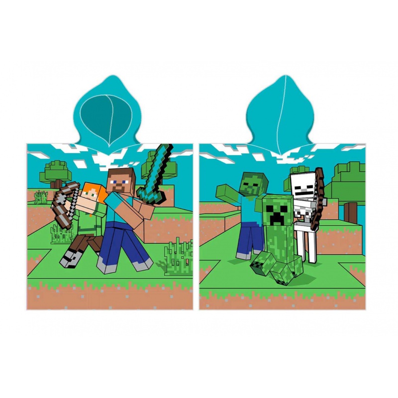 Bavlnené pončo 55/110cm Carbotex Minecraft, MC01923 Bavlnené pončo 55/110cm Carbotex Minecraft, MC01923