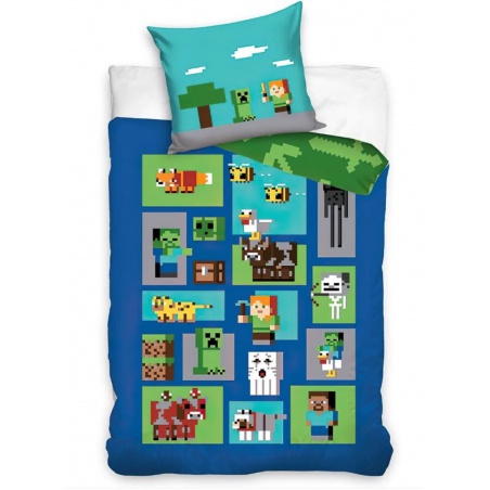 Oboustranné bavlněné povlečení Minecraft, 140/200+70/90cm, MC002