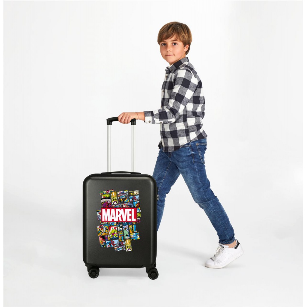 Detský cestovný kufor MARVEL Black ABS 55 cm, 34 l – superhrdinský dizajn