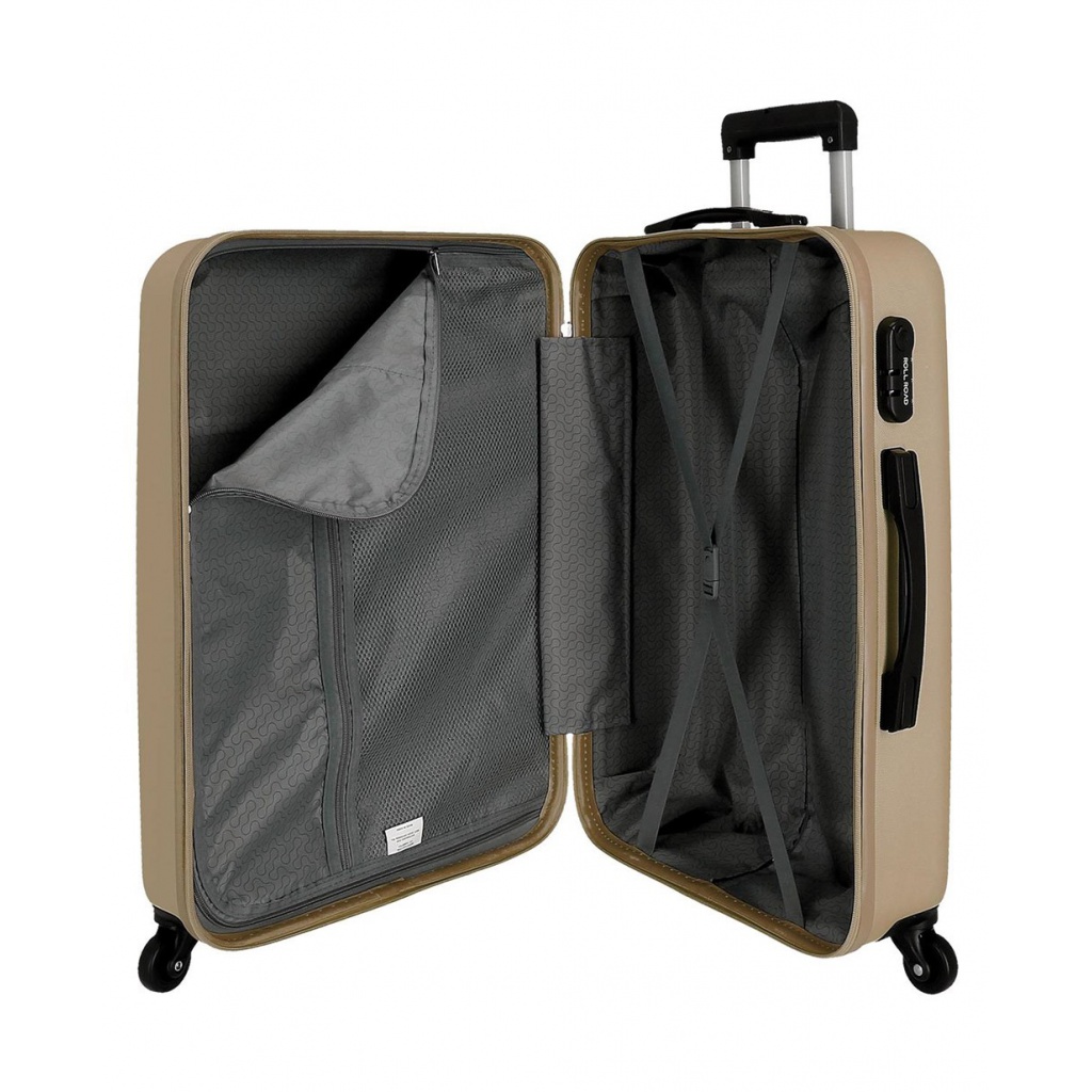 ROLL ROAD Flex Champagne, ABS Cestovní kufr, 75x52x28cm, 91L, 5849369 (large)