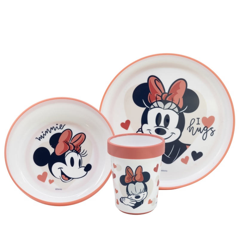 Detský plastový riad Minnie Mouse Premium (tanier, miska, pohár), 10795 Detský plastový riad Minnie Mouse Premium (tanier, miska, pohár), 10795