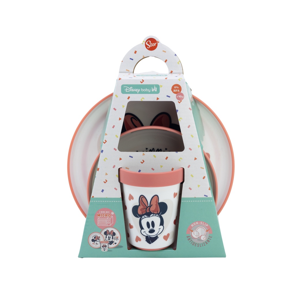 Dětské plastové nádobí MINNIE MOUSE Micro (talíř, miska, sklenice), 10795