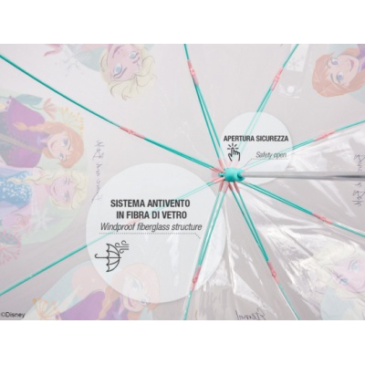 Dívčí deštník DISNEY FROZEN Transparent, 50255 Dívčí deštník DISNEY FROZEN Transparent, 50255
