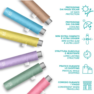 Skládací deštník s UV filtrem Perletti Time / Marrone Pastello, 26409 Skládací deštník s UV filtrem Perletti Time / Marrone Pastello, 26409