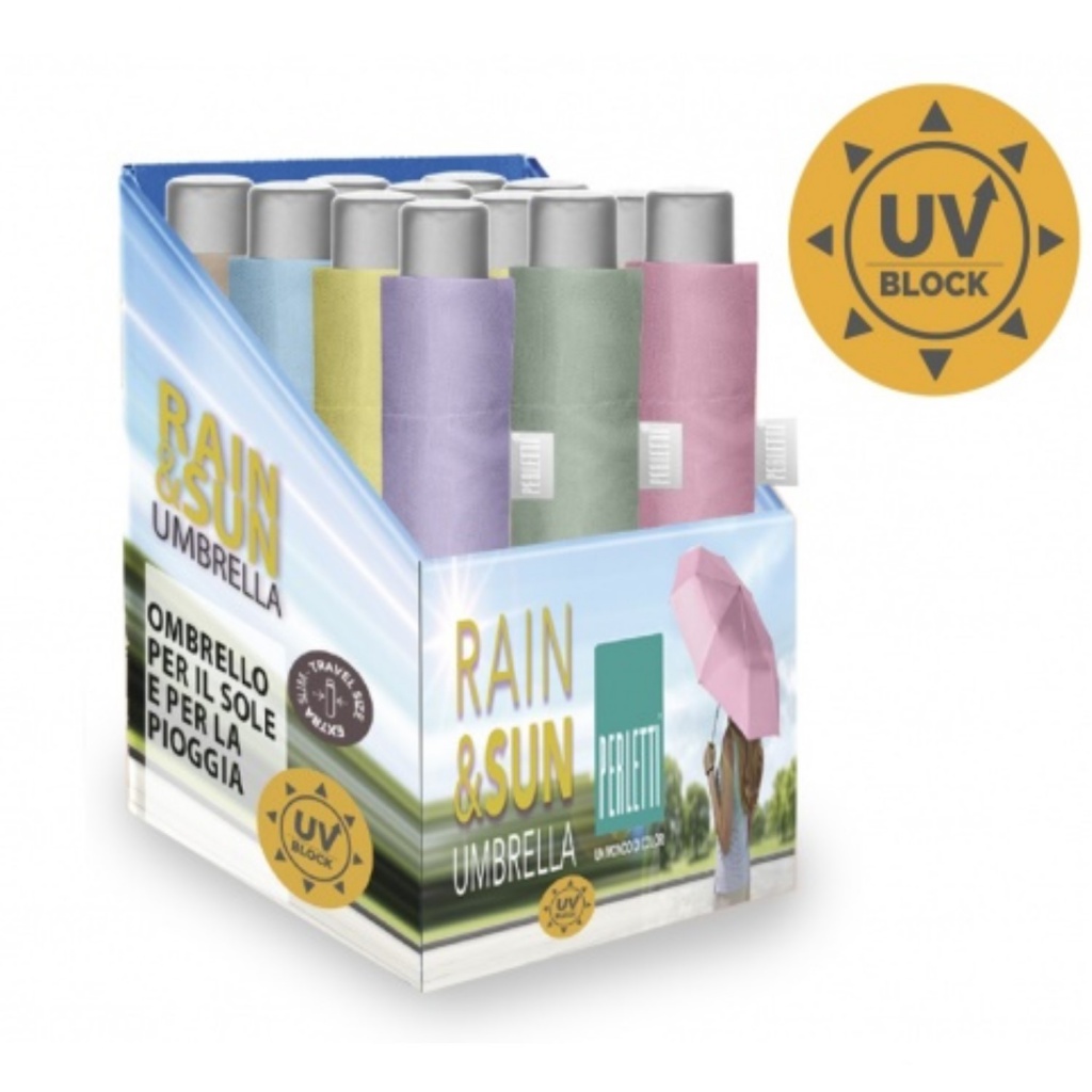 Skládací deštník s UV filtrem Perletti Time / Marrone Pastello, 26409