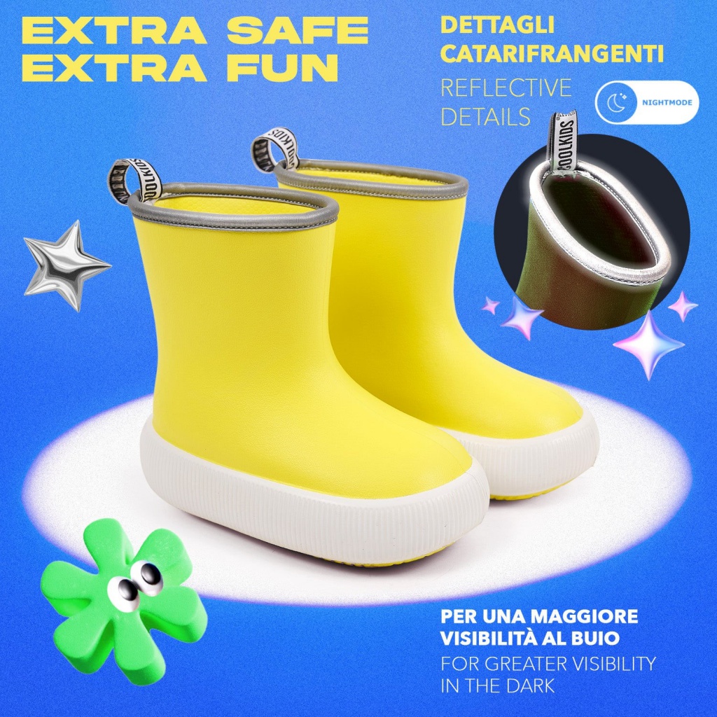 Detské reflexné gumáky Perletti Cool Kids Chunky, 15651