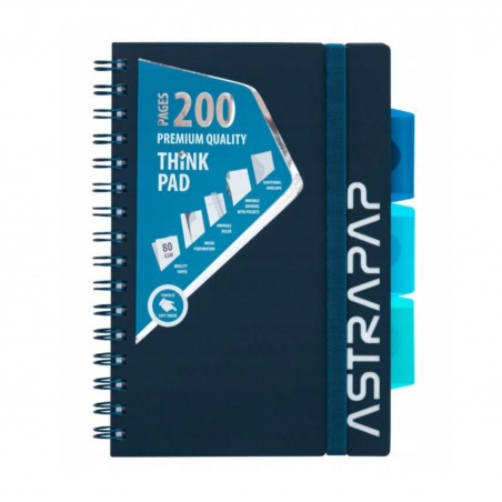 Poznámkový blok s rozdělovači, 200 stran, A5 80g/m2 "AstraPAP", 104023005