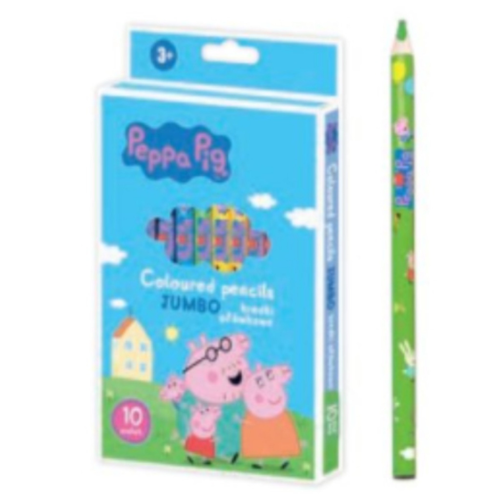 Tříhranné jumbo barvičky "Peppa Pig" - 10 barev, 312024054