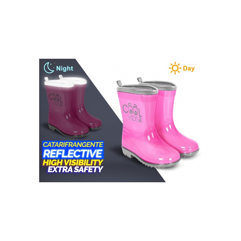 Dětské reflexní holínky Perletti Cool Kids Pink, 15540 Dětské reflexní holínky Perletti Cool Kids Pink, 15540
