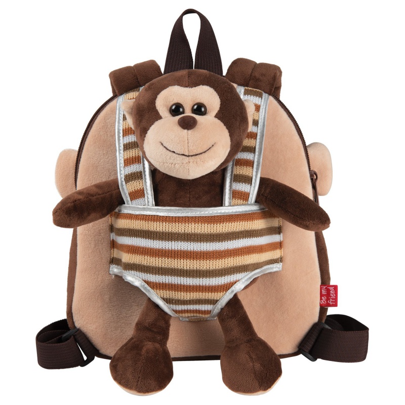 Detský obojstranný plyšový batoh s odnímateľnou hračkou Perletti Toys, OPICA, 13031 Detský obojstranný plyšový batoh s odnímateľnou hračkou Perletti Toys, OPICA, 13031