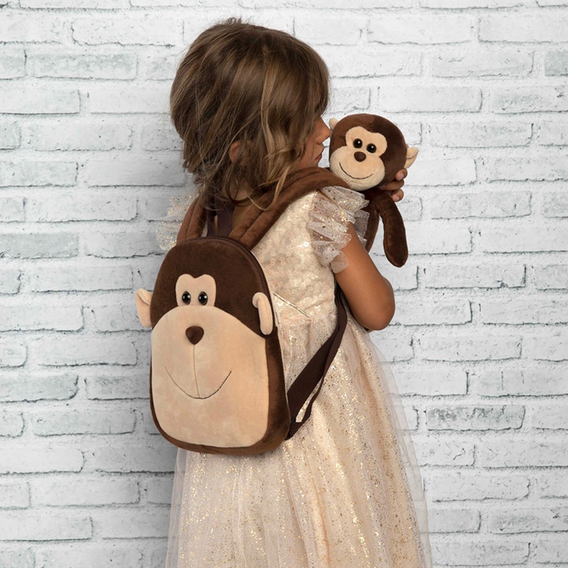 Detský obojstranný plyšový batoh s odnímateľnou hračkou Perletti Toys, OPICA, 13031 Detský obojstranný plyšový batoh s odnímateľnou hračkou Perletti Toys, OPICA, 13031